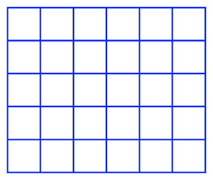una matriz de 6 unidades de ancho y 5 unidades de alto