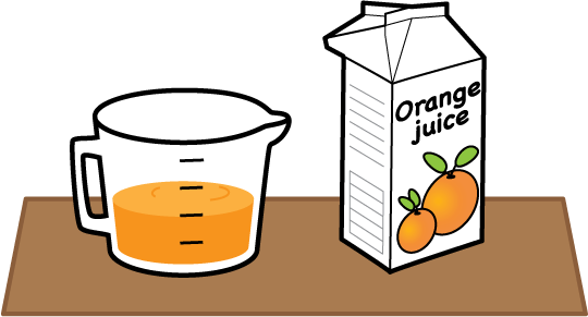 measuring cup and orange juice