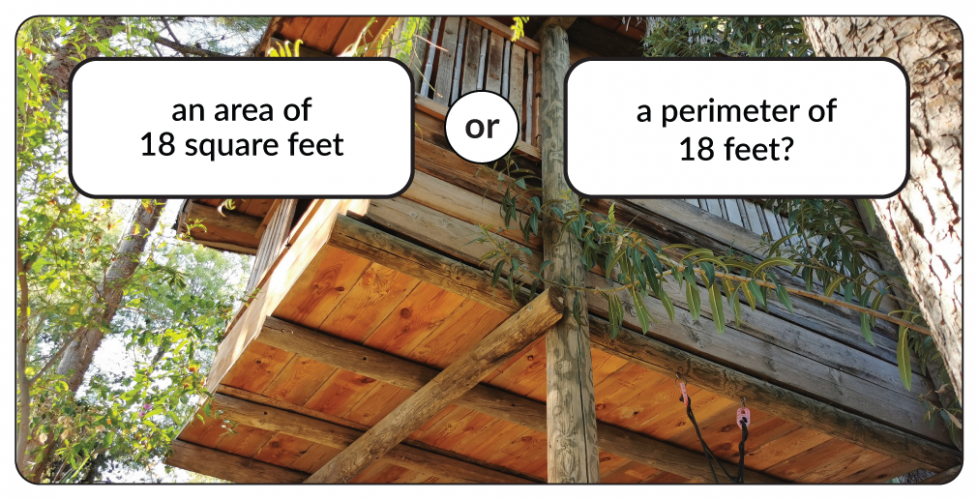 An area of 18 square feet? Or a perimeter of 18 feet?