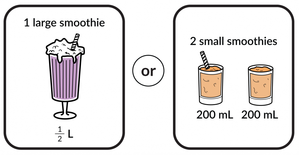 1 large half-liter smoothie? Or 2 small 200 milliliter smoothies?