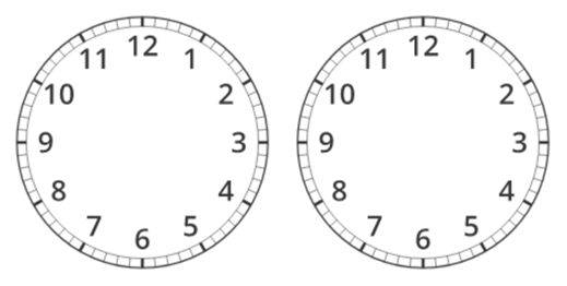 two blank clock faces