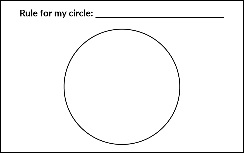 blank circle with text, 'Rule for my circle:'