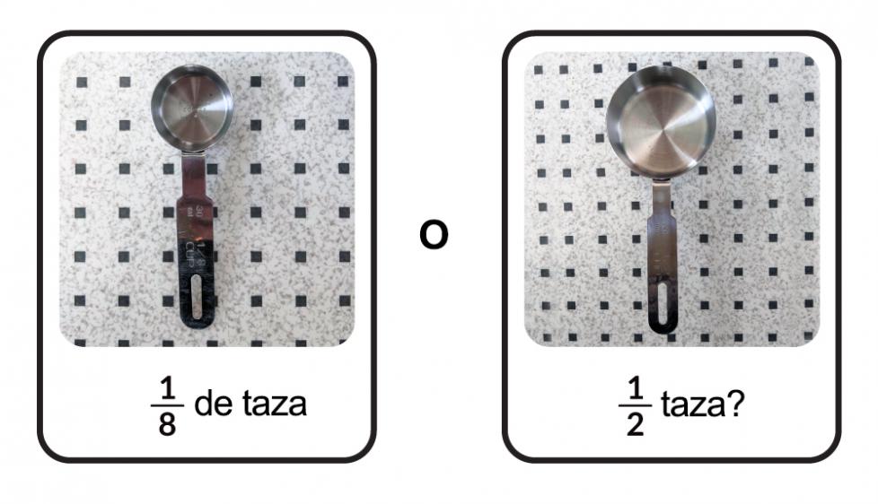 Una medida de 1 octavo de taza? O, una medida de media taza?