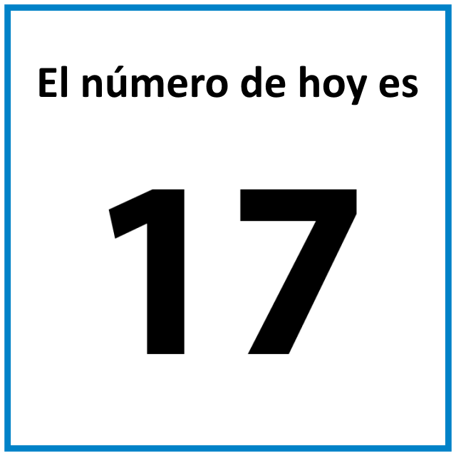 El número de hoy es 17.