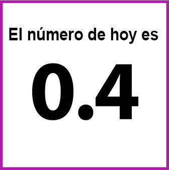 El número de hoy es el 0.4.