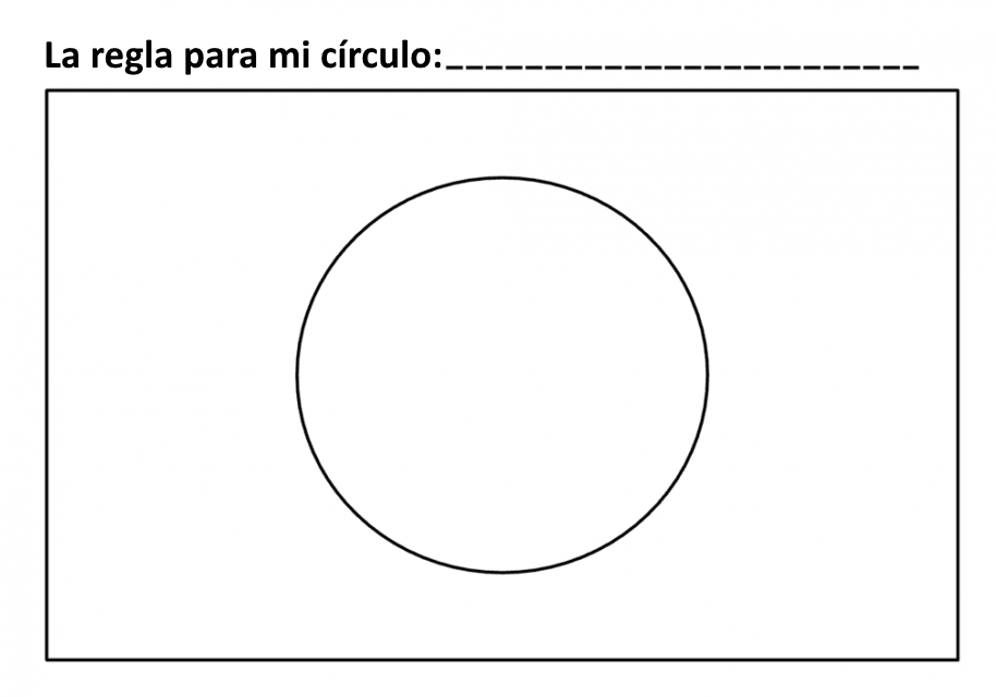 Un círculo, con el encabezado “Regla para mi círculo”.