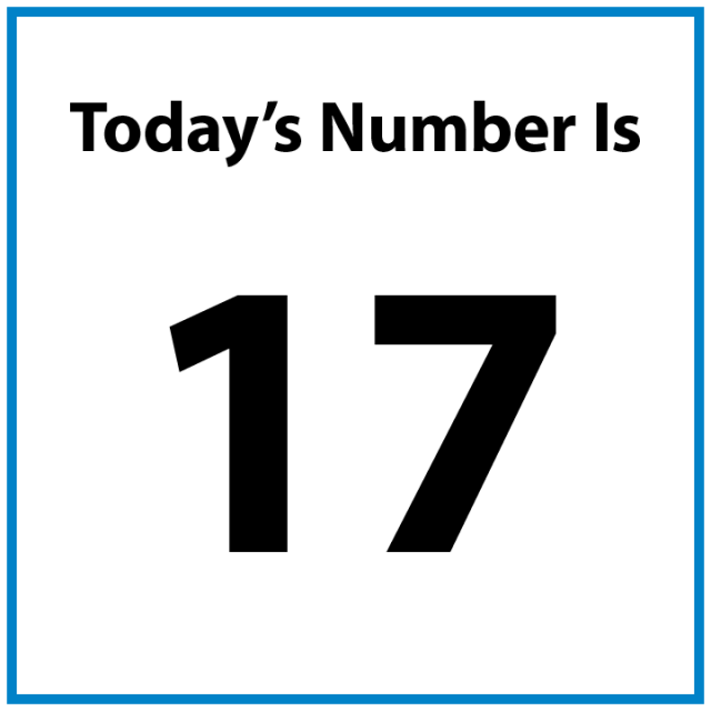 Today's number is 17.
