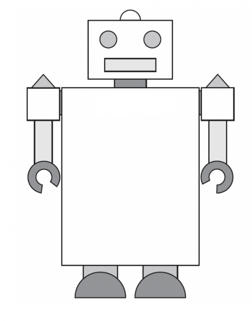 a blank robot for you to draw on