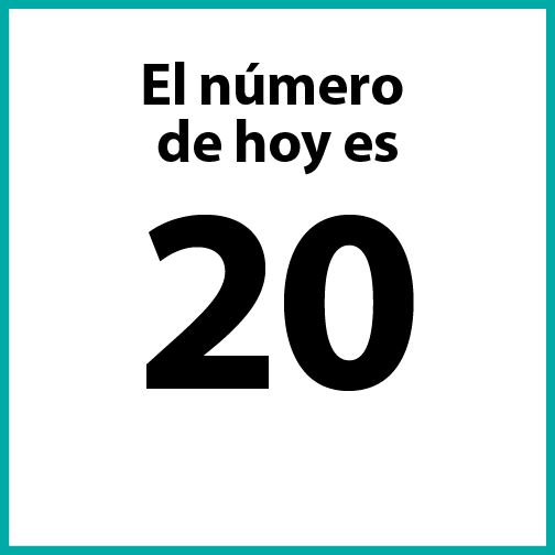 El número de hoy es 20.