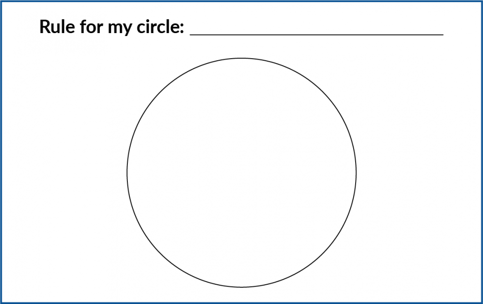 A circle, with the heading 'Rule for my circle.'