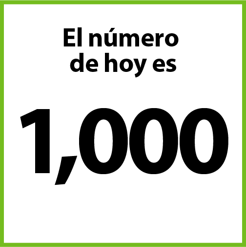 El número de hoy es 1,000.