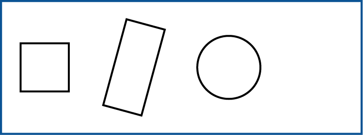 A square, a rectangle, and a circle, with room for students to draw in another shape.